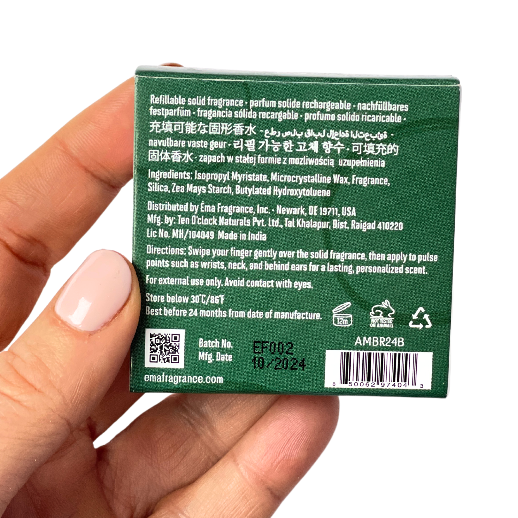 Amber – Warm Resinous Solid Perfume Pod