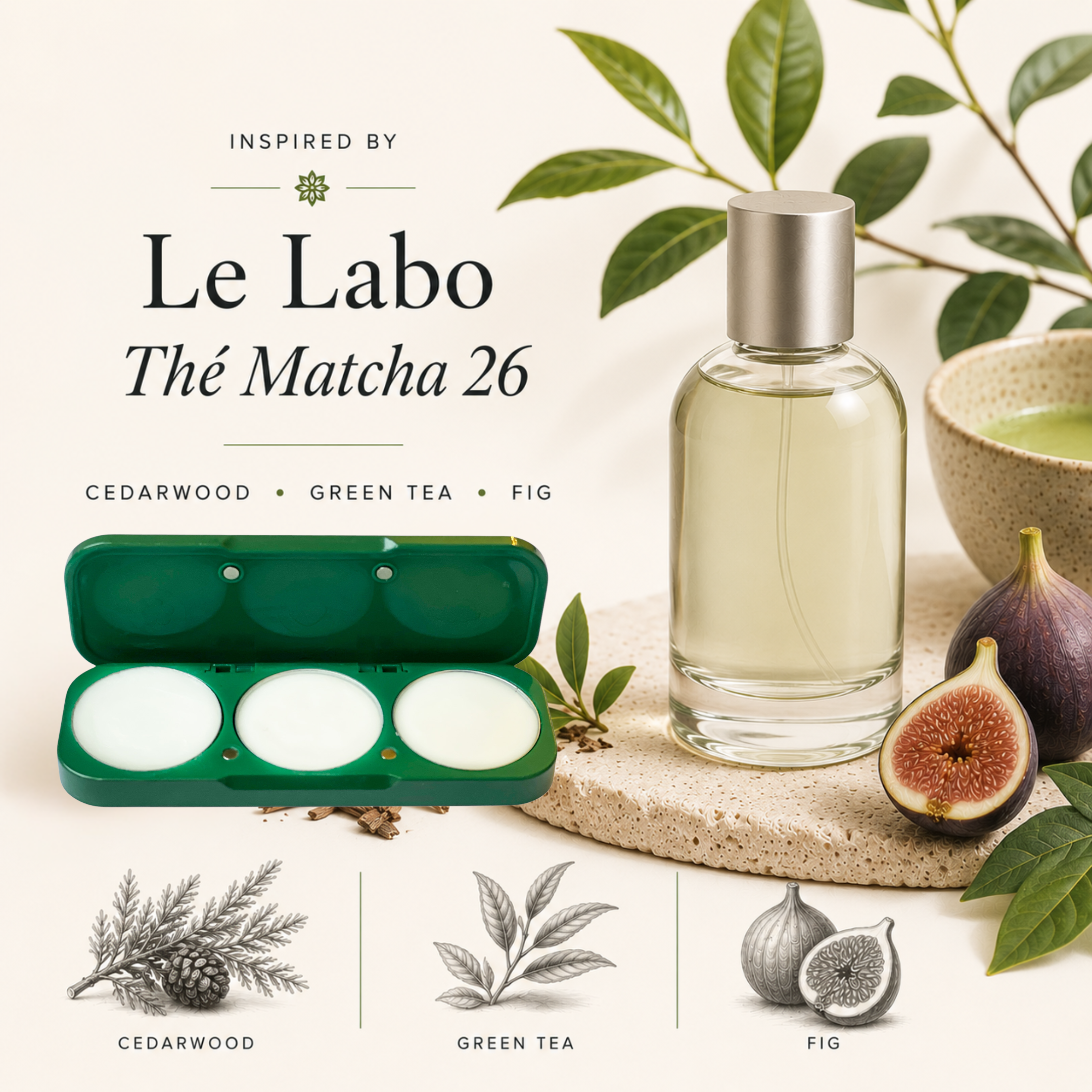 Inspired by Le Labo Thé Matcha 26 - Cedarwood, Green Tea, and Fig