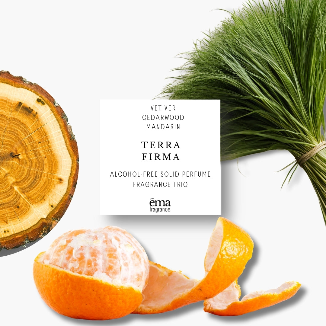 Terra Firma Fragrance Trio - Vetiver, Cedarwood, and Mandarin