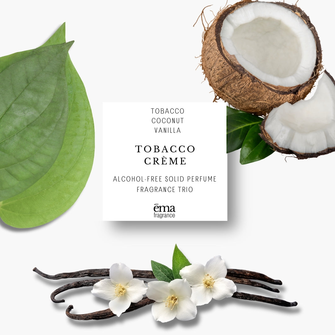 Tobacco Crème Fragrance Trio - Tobacco, Coconut, and Vanilla