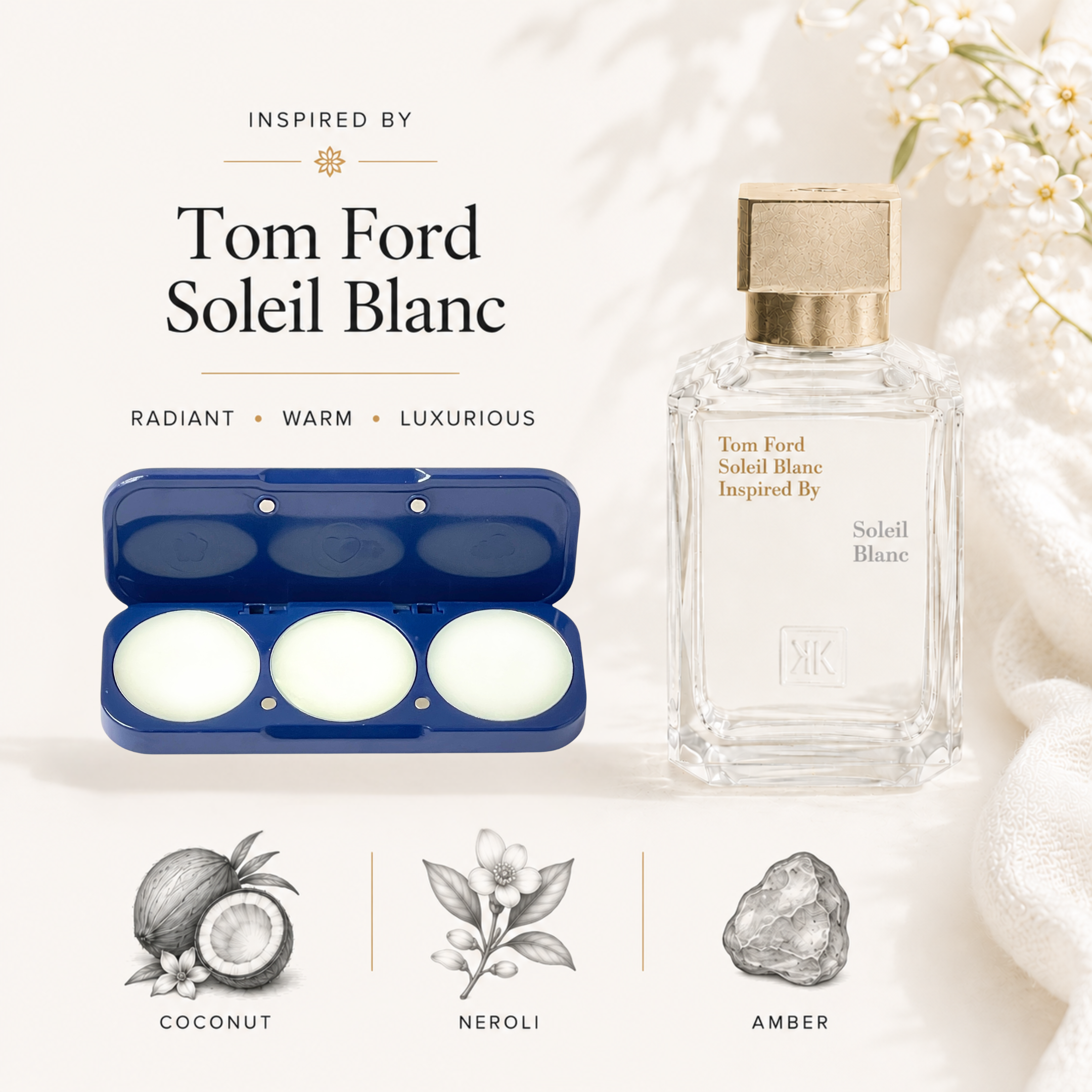 Inspired by Soleil Blanc Solid Perfume | Coconut, Neroli & Amber
