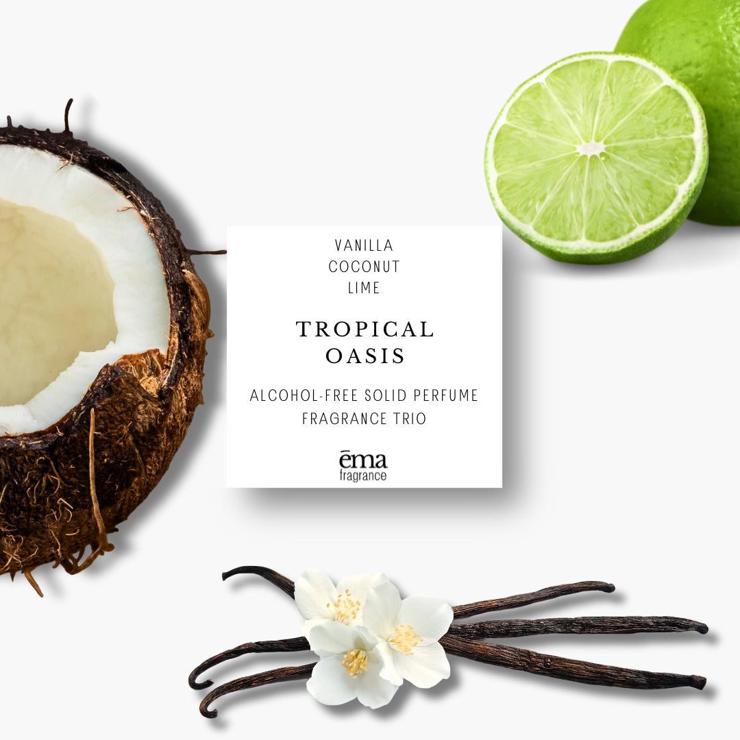 Tropical Oasis Fragrance Trio - Vanilla, Coconut, and Lime