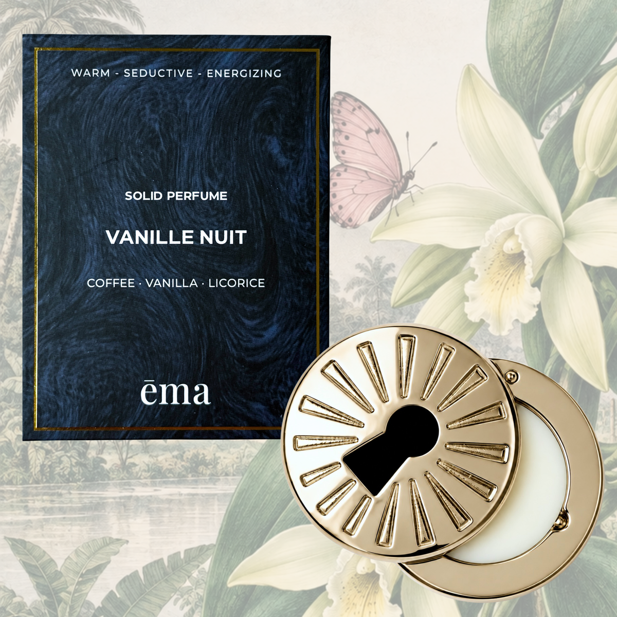 Inspired by Yves Saint Laurent Black Opium – Alcohol-Free Solid Perfume + Secret Refillable Metal Compact