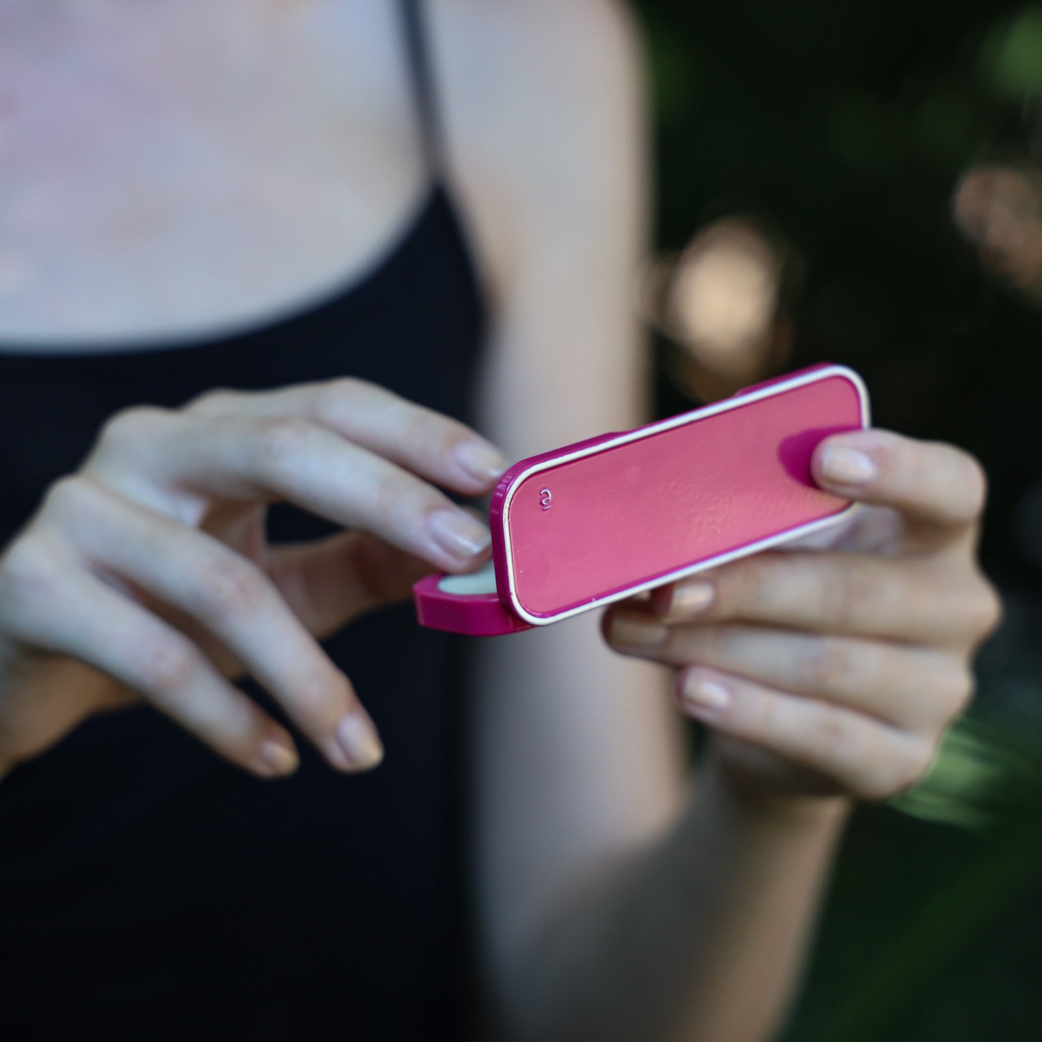 ema fragrance refillable pink perfume compact