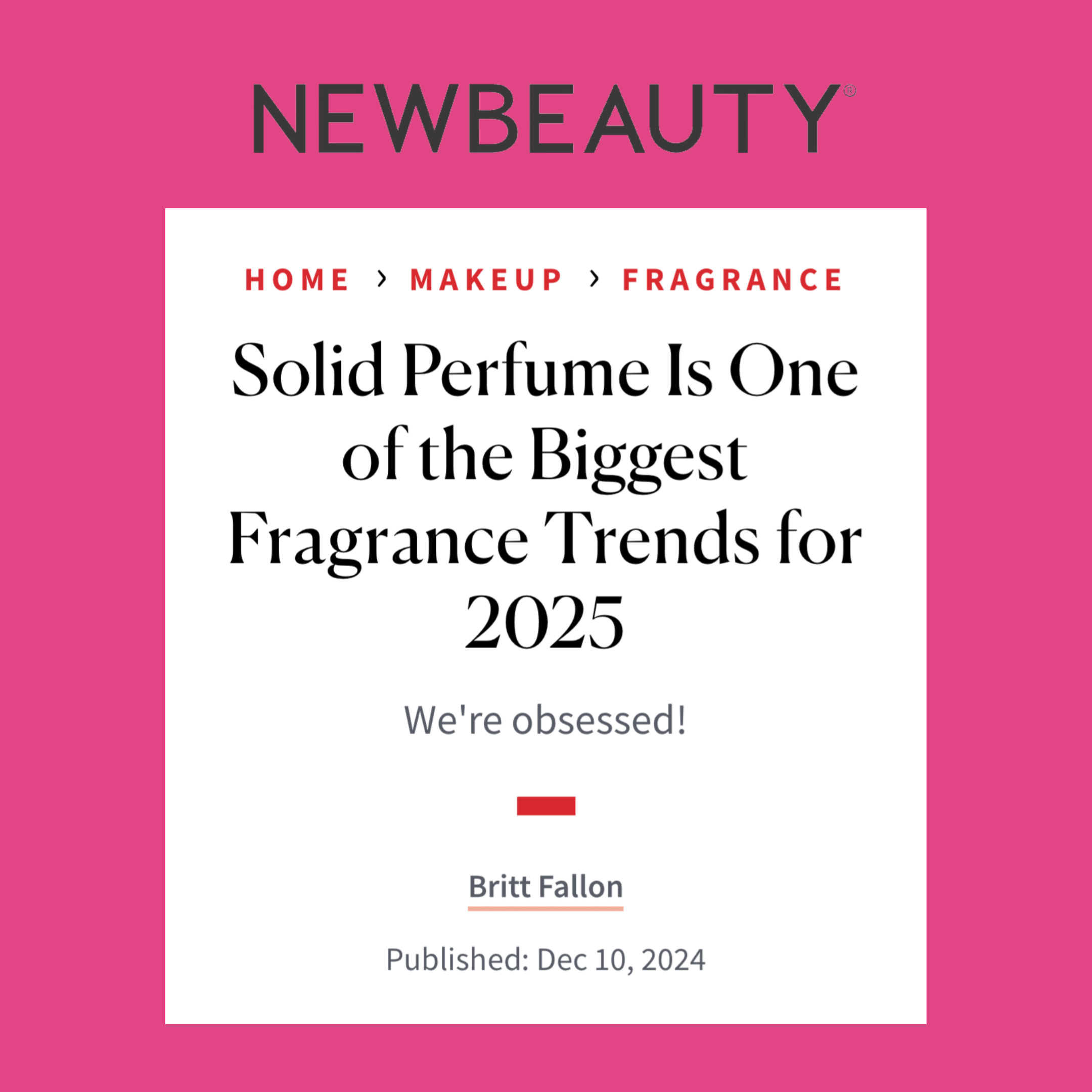 Solid Perfume is One of the Biggest Fragrance Trends for 2025 New Beauty