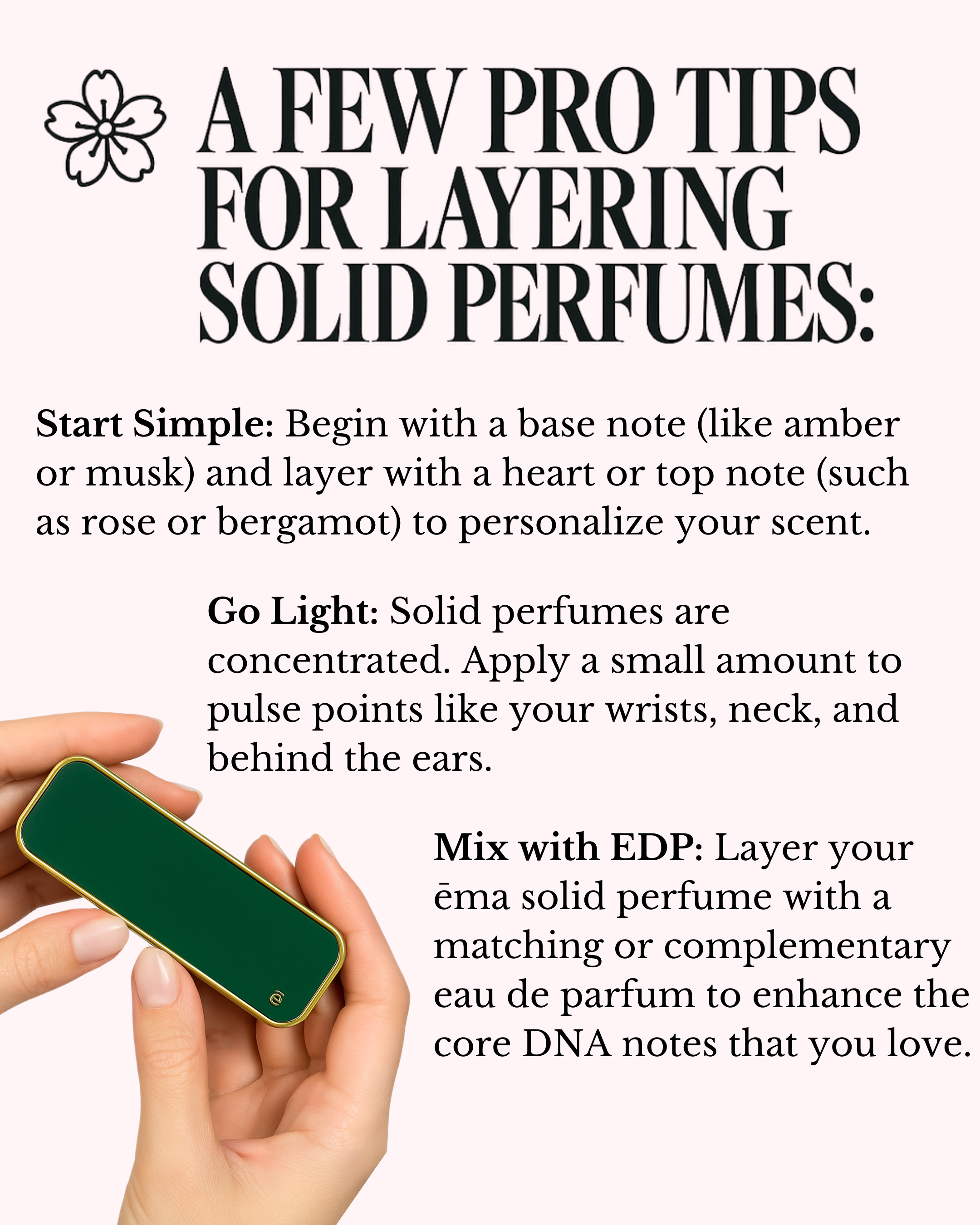 Few pro tips for layering solid perfumes