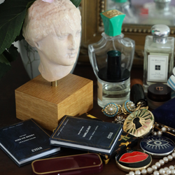 Vintage Vanity with perfumes