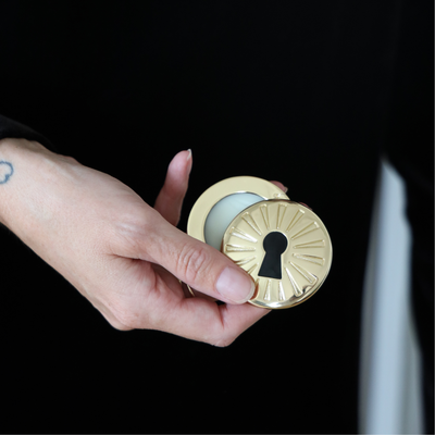 Inspired by Yves Saint Laurent Black Opium – Alcohol-Free Solid Perfume + Secret Refillable Metal Compact