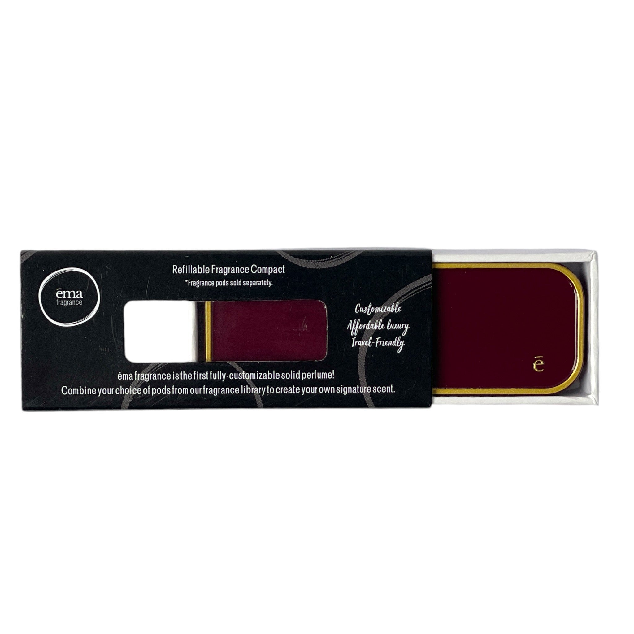 Bordeaux Burgundy Red - Refillable Fragrance Compact