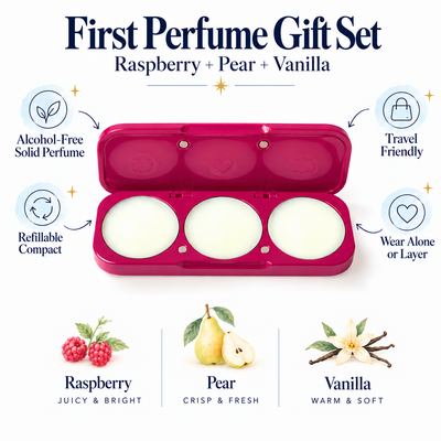 First Perfume Gift Set: Raspberry, Pear & Vanilla Solid Perfume
