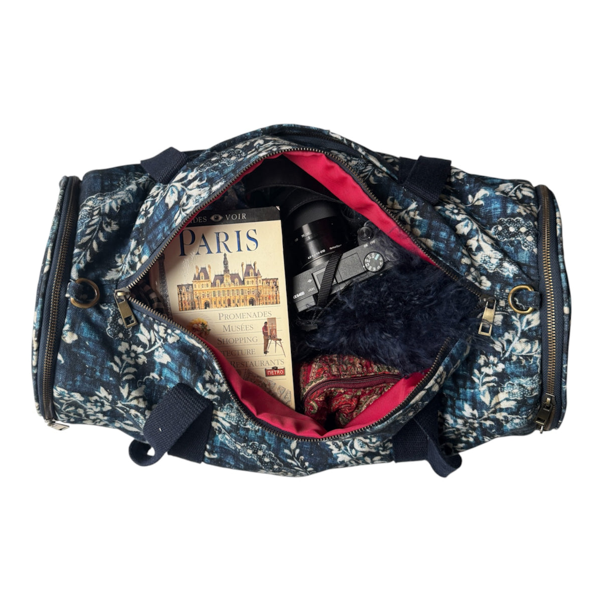 Weekender Vintage Tapestry Duffle Bag - Mirabeau Blue