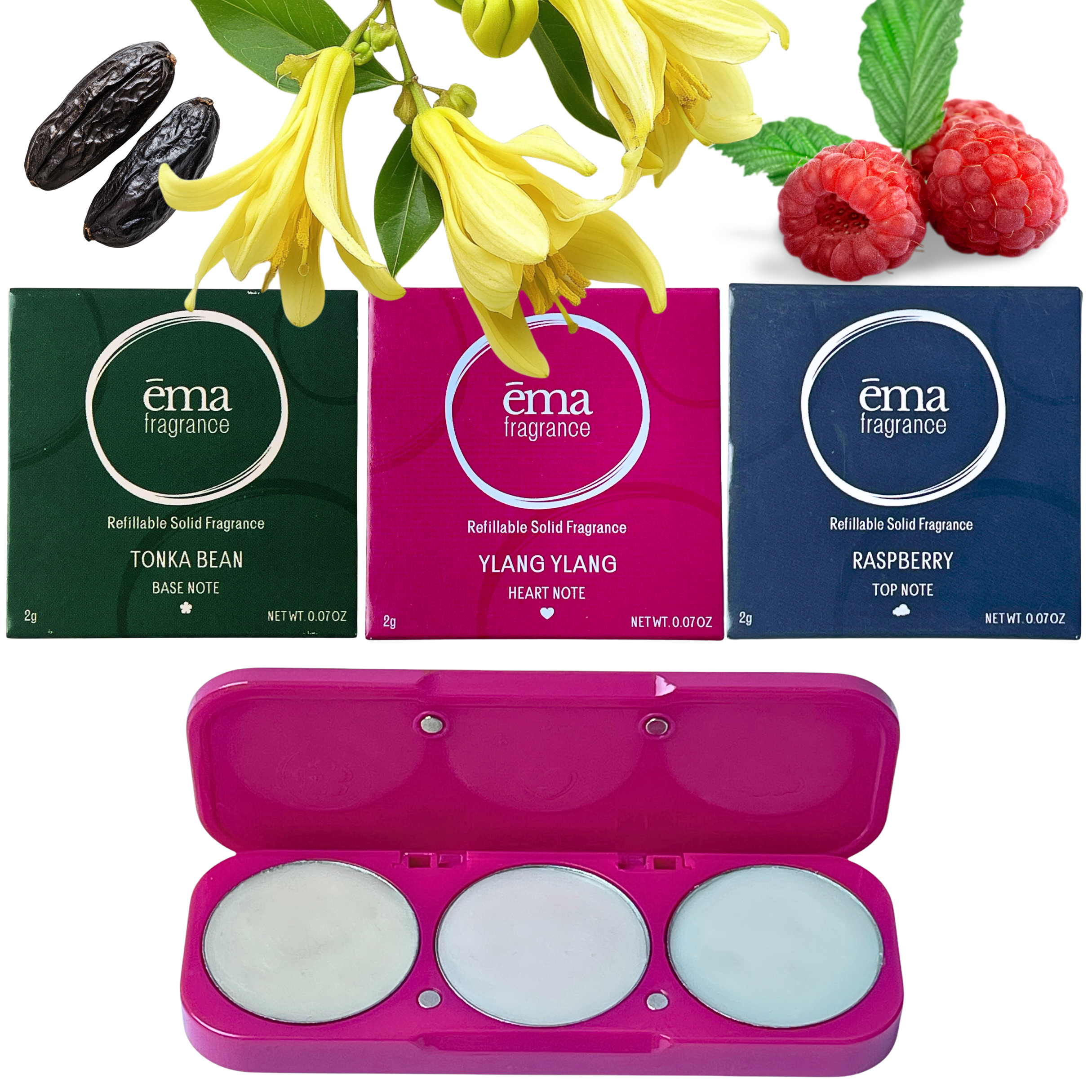 Raspberry Noir 3 Pod Fragrance Set with Refillable Compact