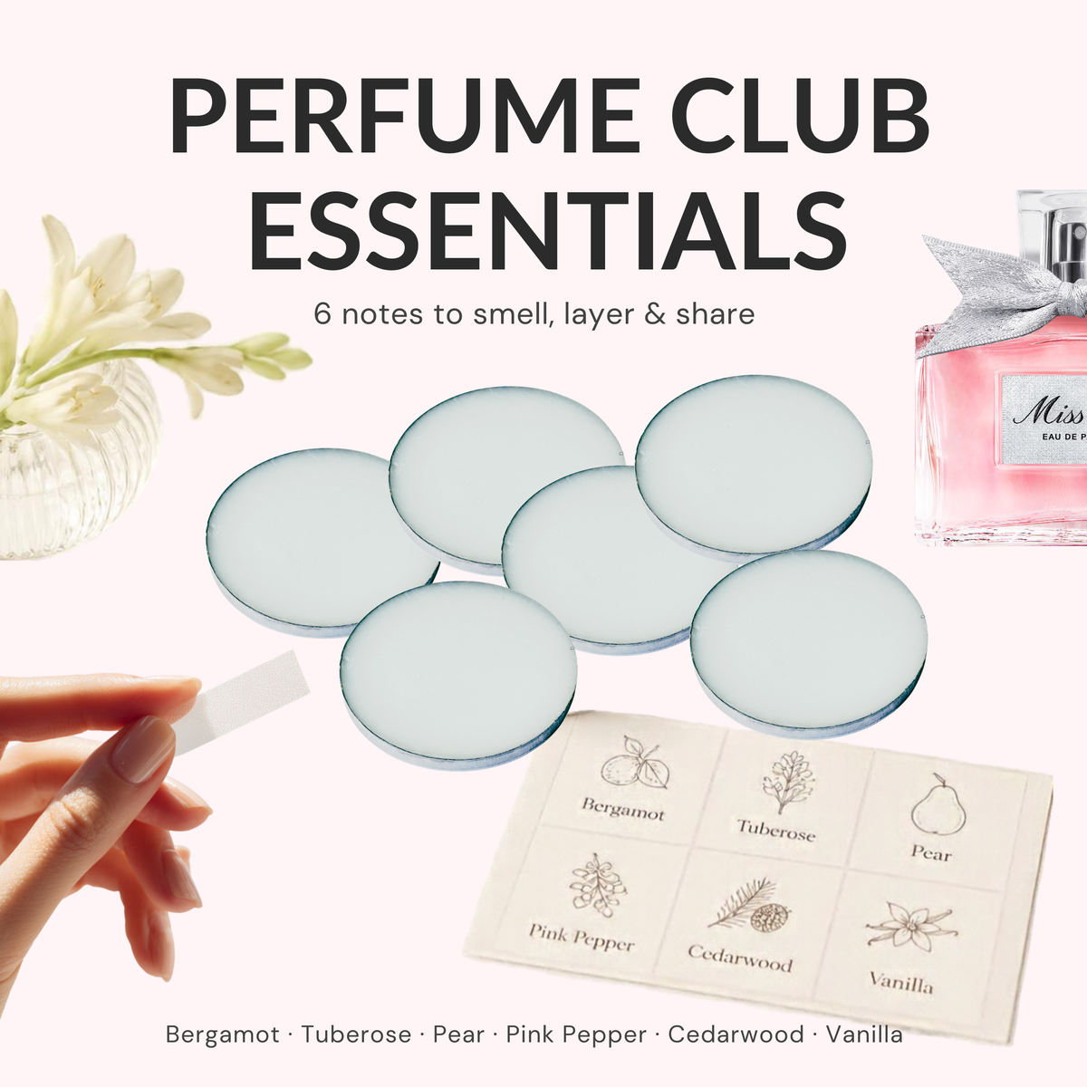 Perfume Club Essentials · 6 Fragrance Notes for Smelling & Layering