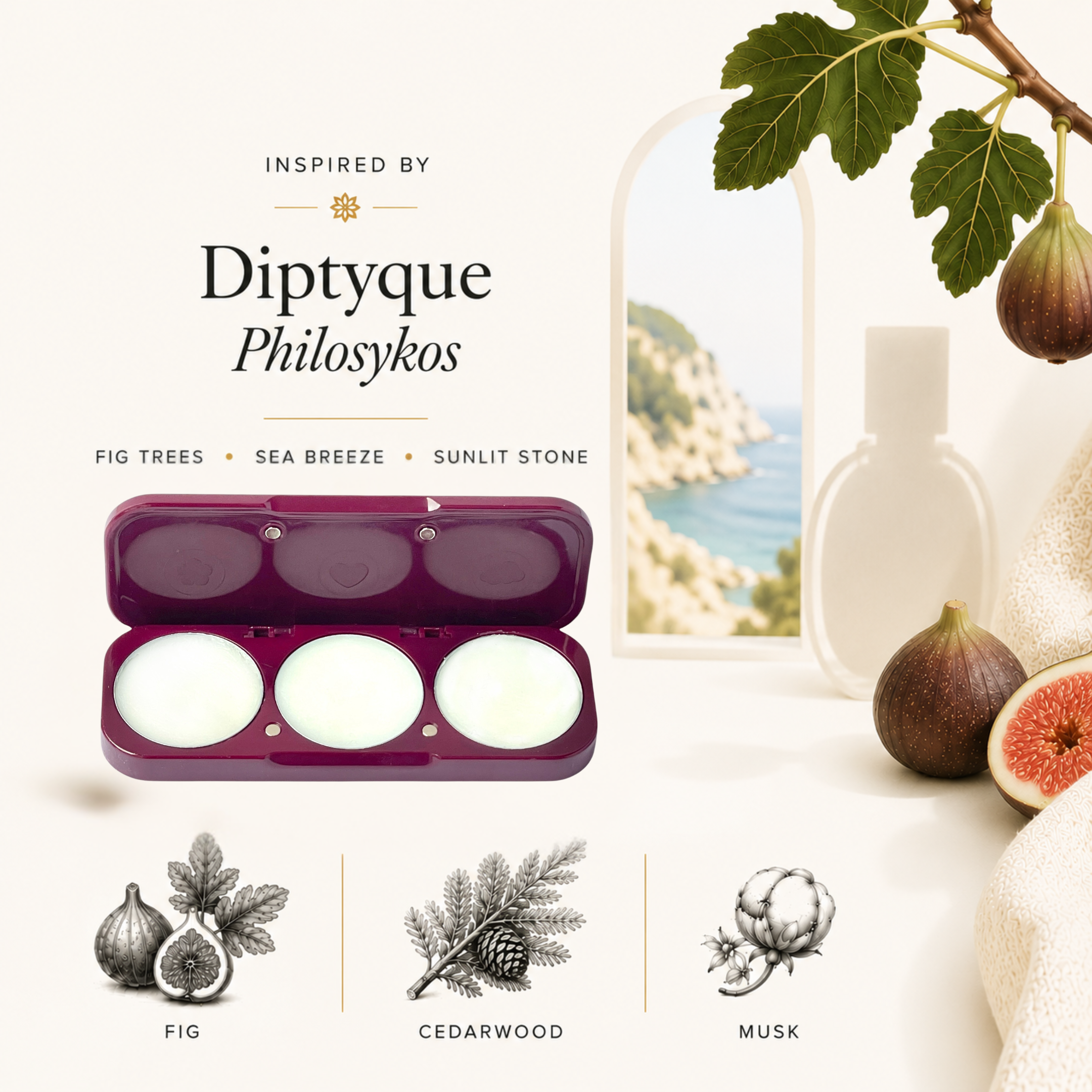 Inspired by Philosykos Solid Perfume | Fig, Cedarwood & Musk