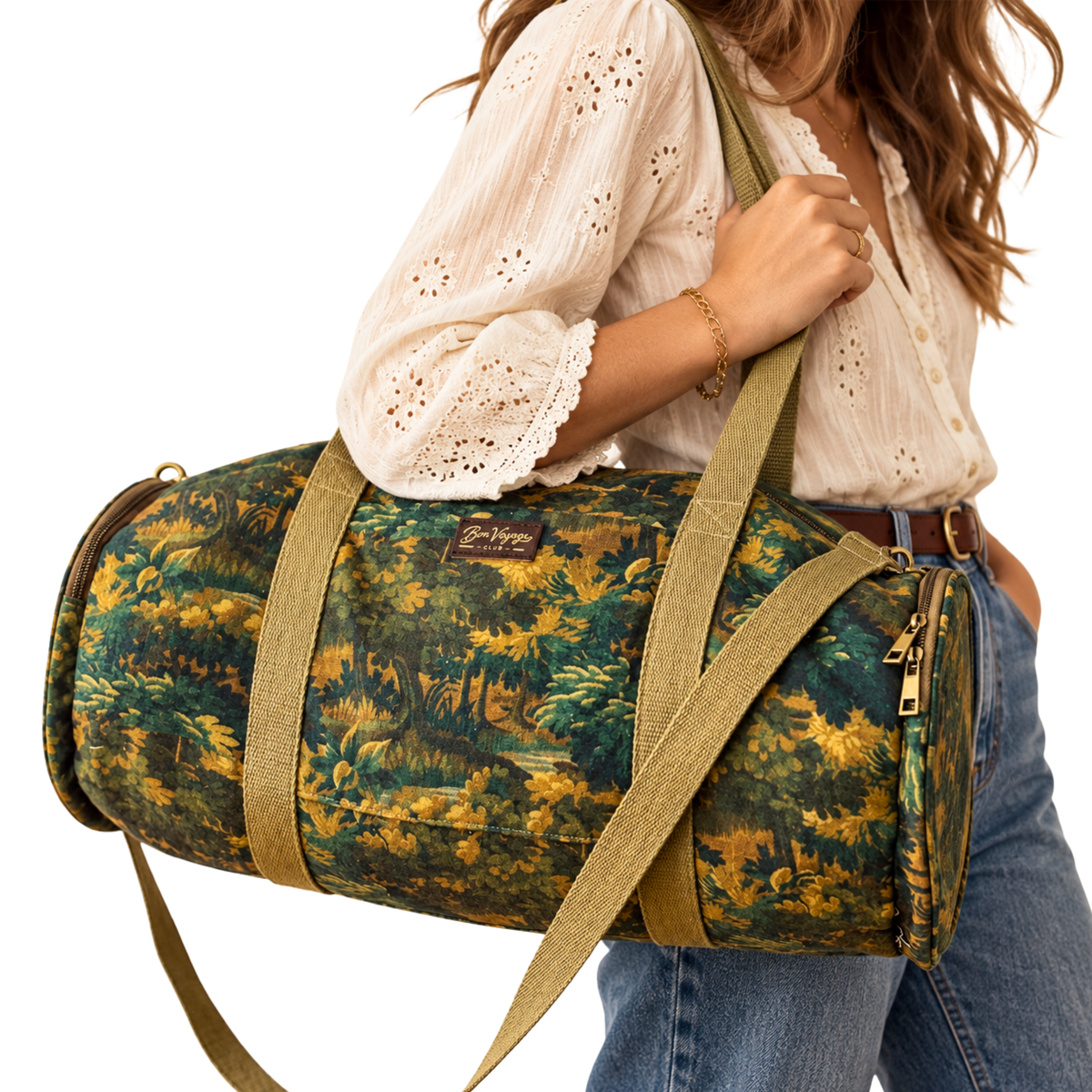 Weekender Tapestry Print Duffle Bag - Provence Verte