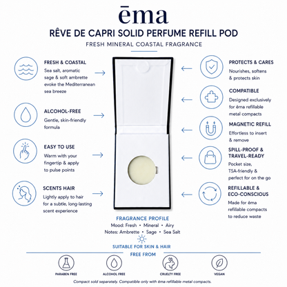 Rêve de Capri Solid Perfume ·  Ambrette, Sage & Sea Salt