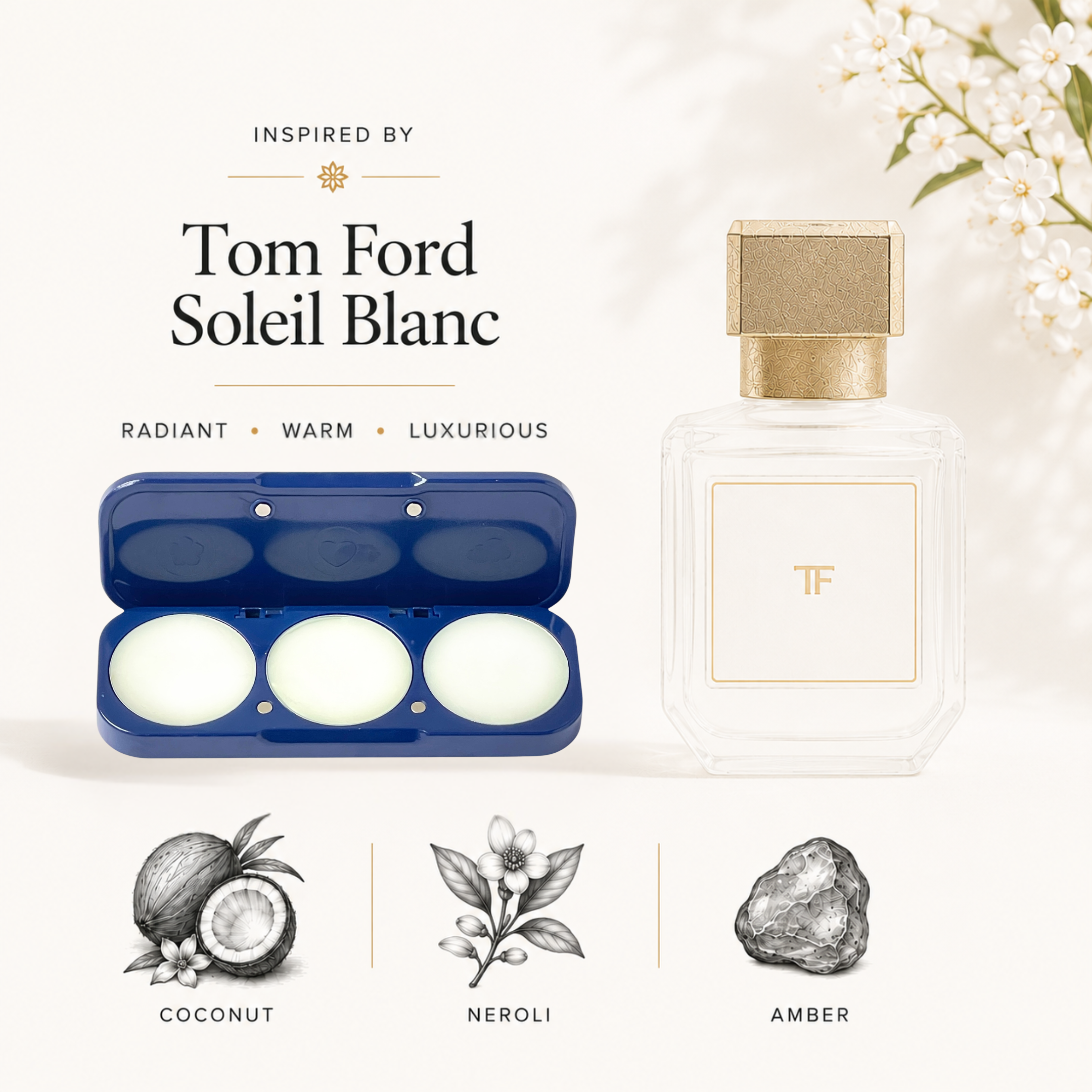 Inspired by Soleil Blanc Solid Perfume | Coconut, Neroli & Amber