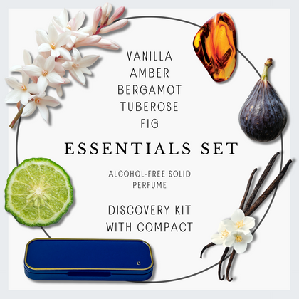 Discovery Set Solid Perfumes with Vanilla, Amber, Bergamot, Tuberose and Fig