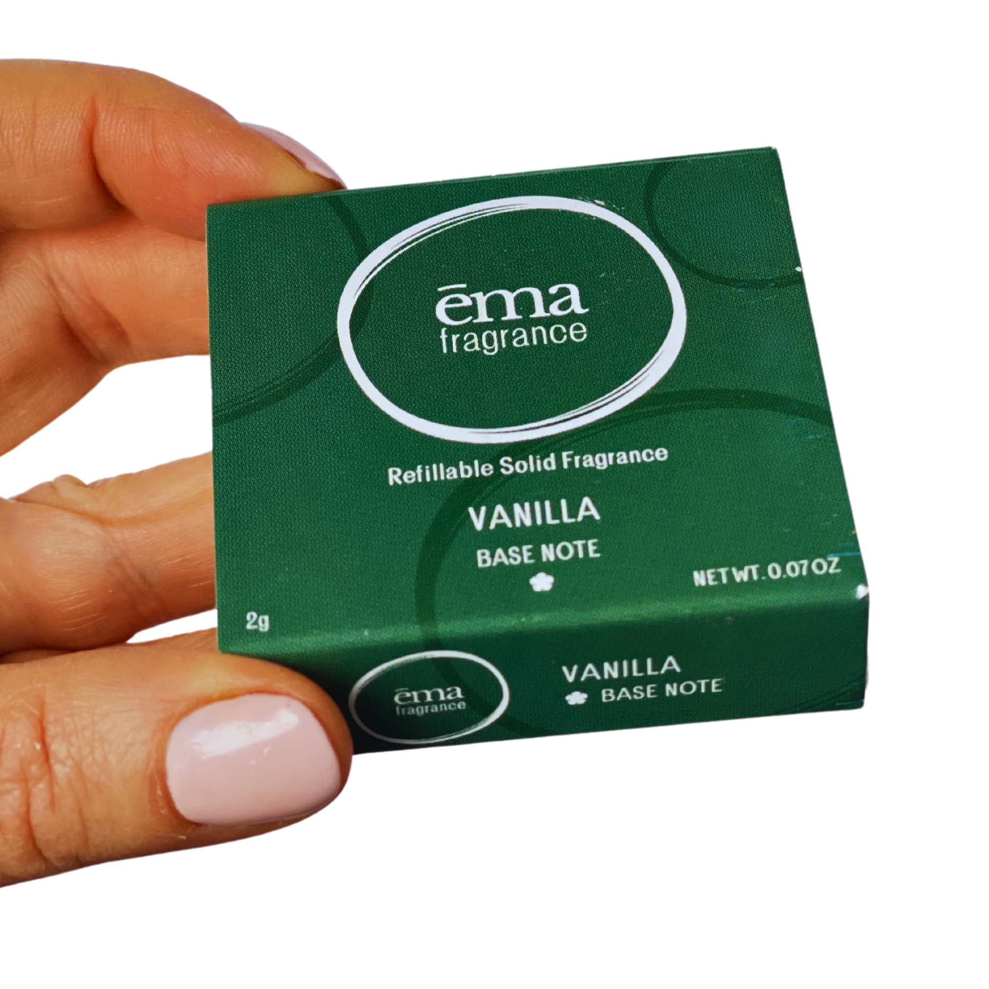 ema fragrance solid perfume packaging vanilla