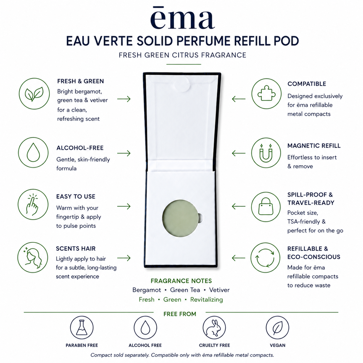 Eau Verte Solid Perfume ·  Green Mango, Lotus & White Musk