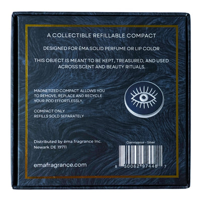 Clairvoyance · Refillable Metal Compact for Solid Perfume & Lip Color