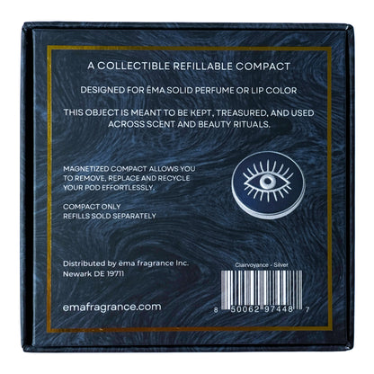 Clairvoyance · Refillable Metal Compact for Solid Perfume & Lip Color