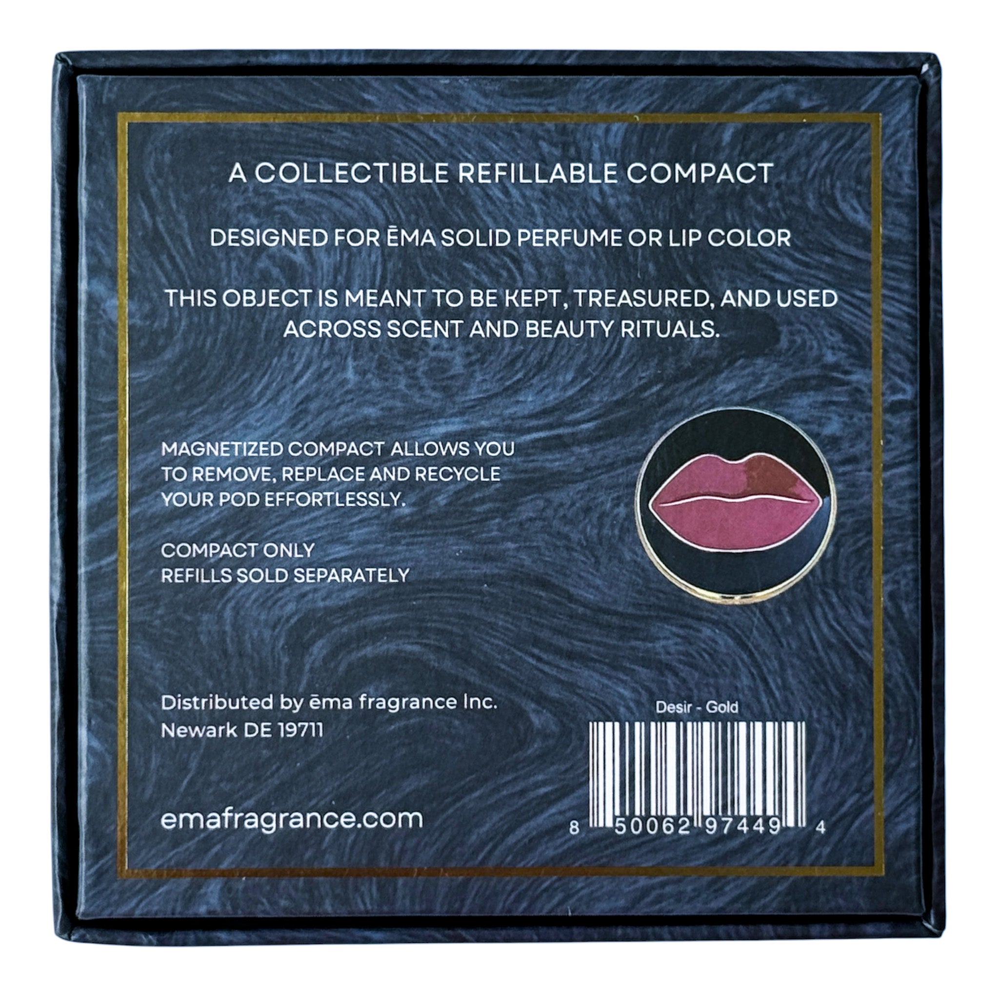 Désir · Refillable Metal Compact for Solid Perfume & Lip Color
